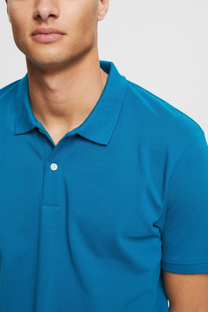 Polo en coton, TEAL BLUE, detail image number 1