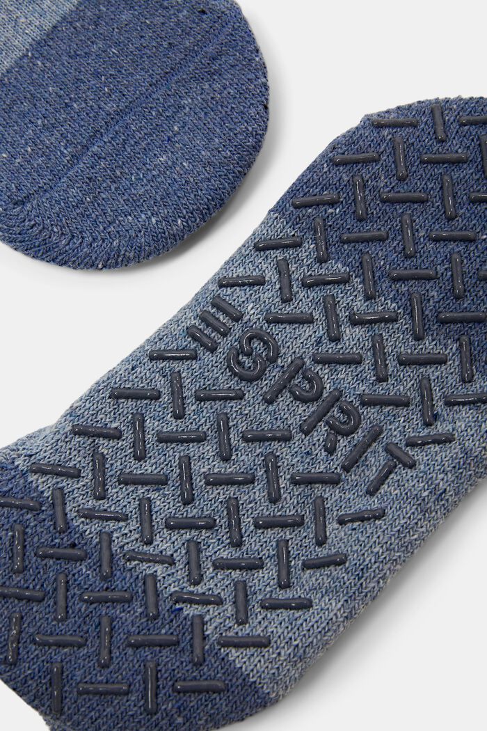 Socquettes basses antidérapantes, laine mélangée, BLUE SMOKE, detail image number 2