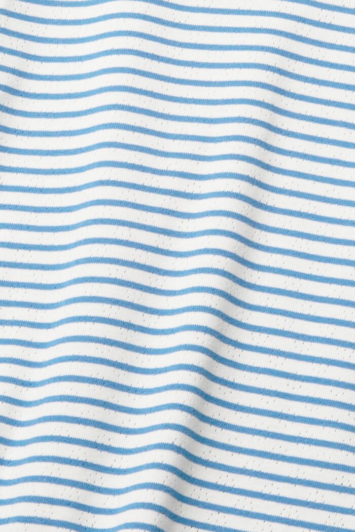 T-shirt rayé à manches longues en maille pointelle, BLUE, detail image number 5