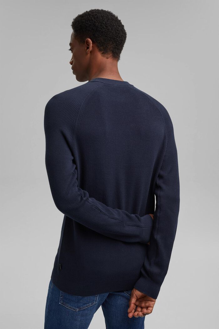 Pull ras-du-cou, 100 % coton, NAVY, detail image number 3