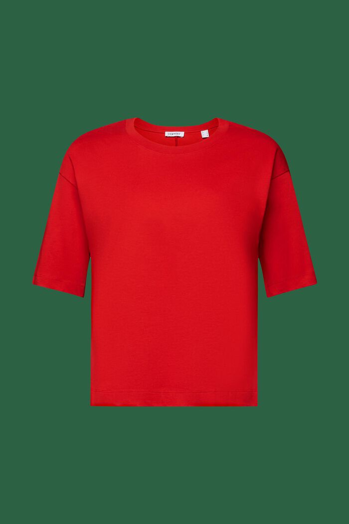 T-shirt à col ras-du-cou cintré à la taille, DARK RED, detail image number 6