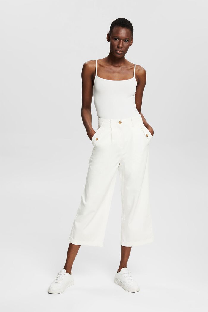 Jupe-culotte, 100% coton Pima, OFF WHITE, detail image number 6