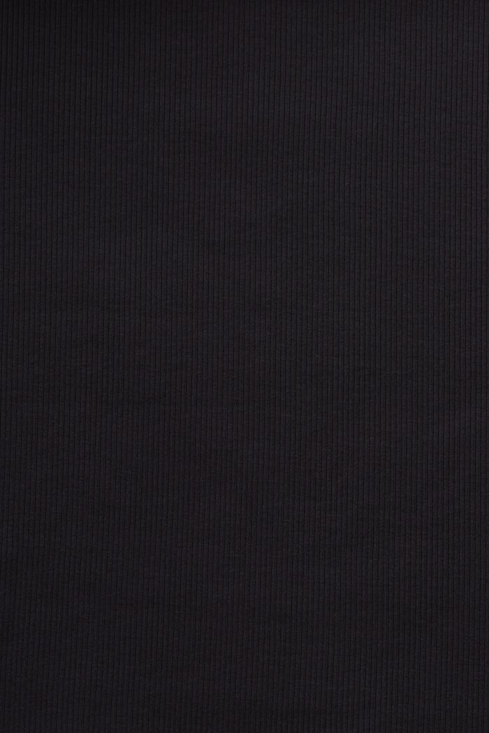 T-shirt court en coton côtelé, BLACK, detail image number 5