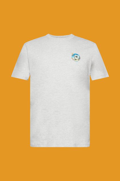 T-shirt de coupe Slim Fit orné d’un petit imprimé sur la poitrine, LIGHT GREY, overview