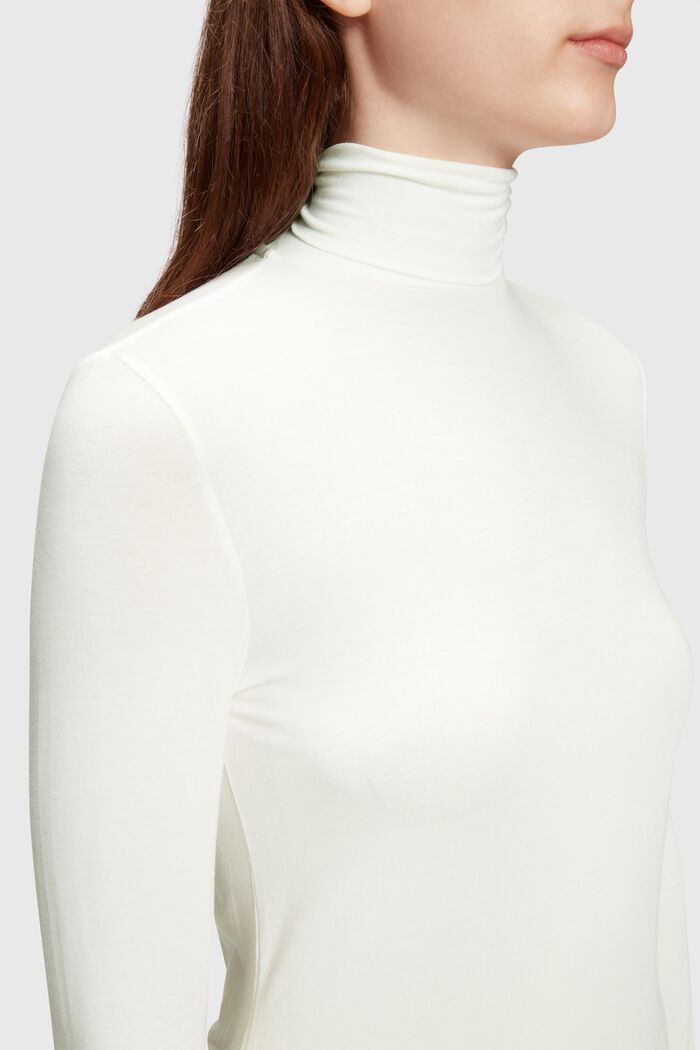 T-shirt à col roulé et manches longues, TENCEL™, OFF WHITE, detail image number 2