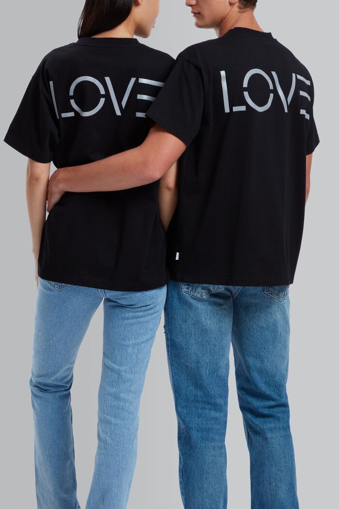 T-shirt unisexe à imprimé au dos, BLACK, detail image number 1