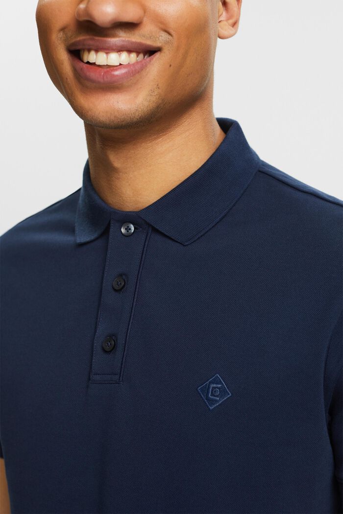 Polo à logo, NAVY, detail image number 3
