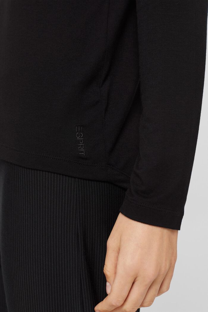 Haut de pyjama en LENZING™ ECOVERO™, BLACK, detail image number 3