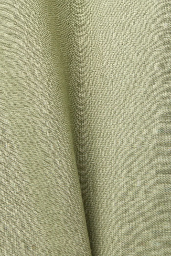 Pantalon large en lin, LIGHT KHAKI, detail image number 6