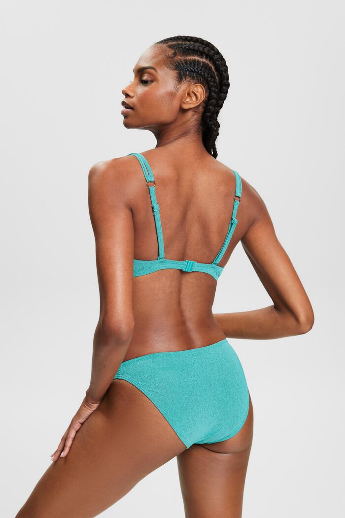 Haut de bikini bicolore à armatures, AQUA GREEN, detail image number 3