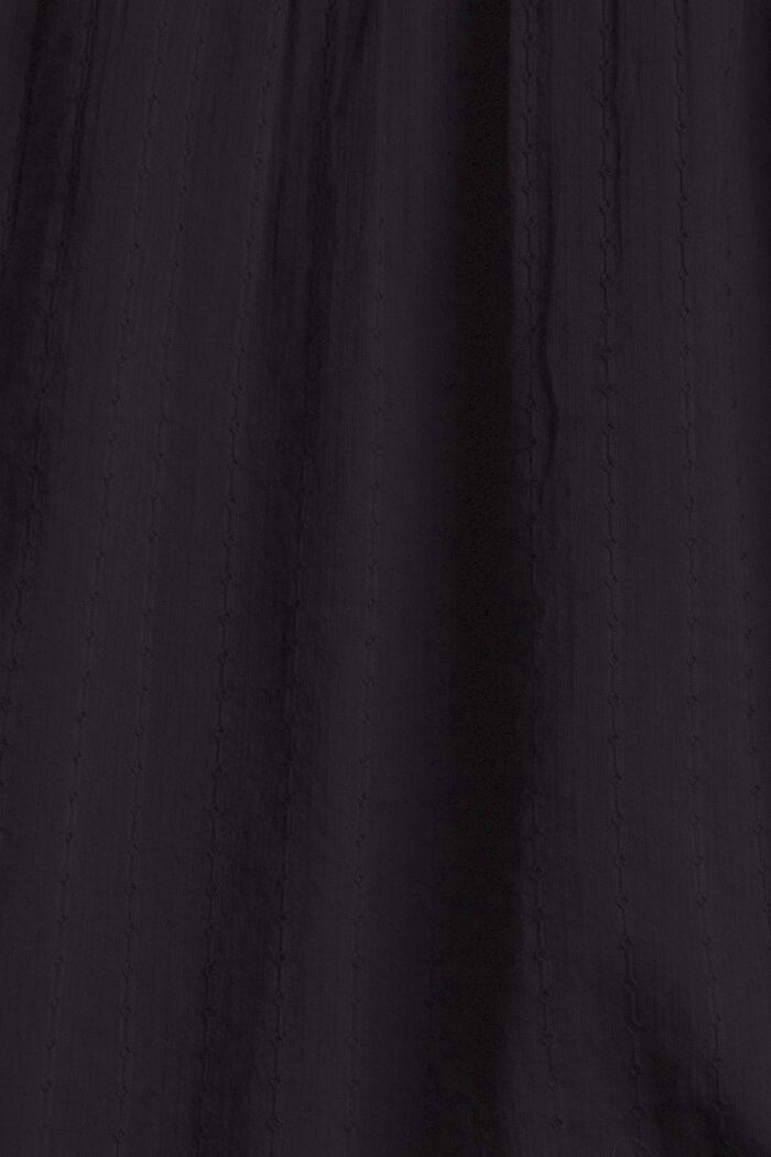 Chemisier à manches courtes et motif tissé, 100 % coton, BLACK, detail image number 4