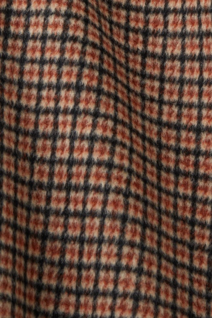 Manteau en laine mélangée à carreaux, TERRACOTTA, detail image number 6
