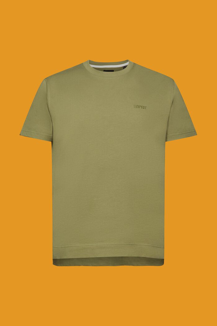 T-shirt à logo brodé, OLIVE, detail image number 6