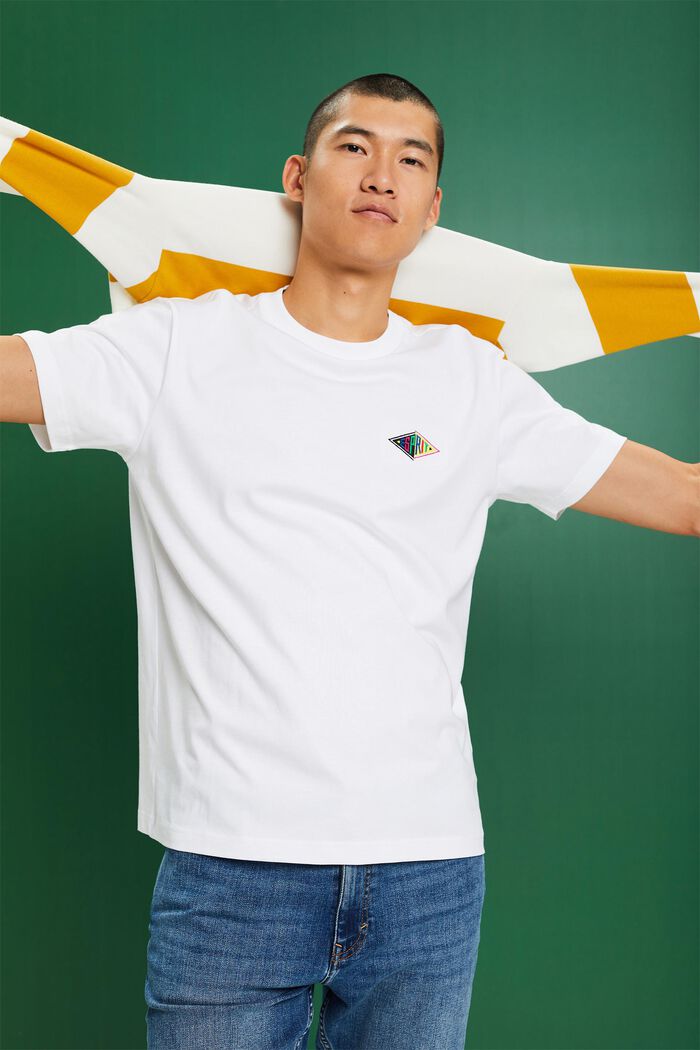 T-shirt en jersey de coton animé d’un logo, WHITE, detail image number 5