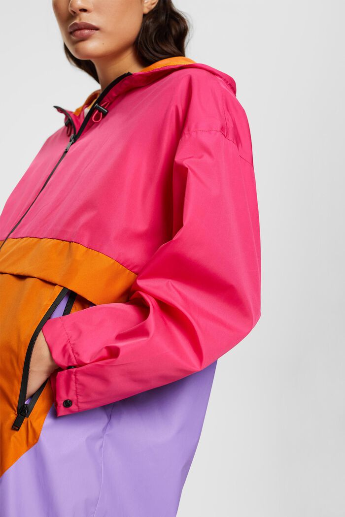 Manteau de pluie color block, PINK FUCHSIA, detail image number 3