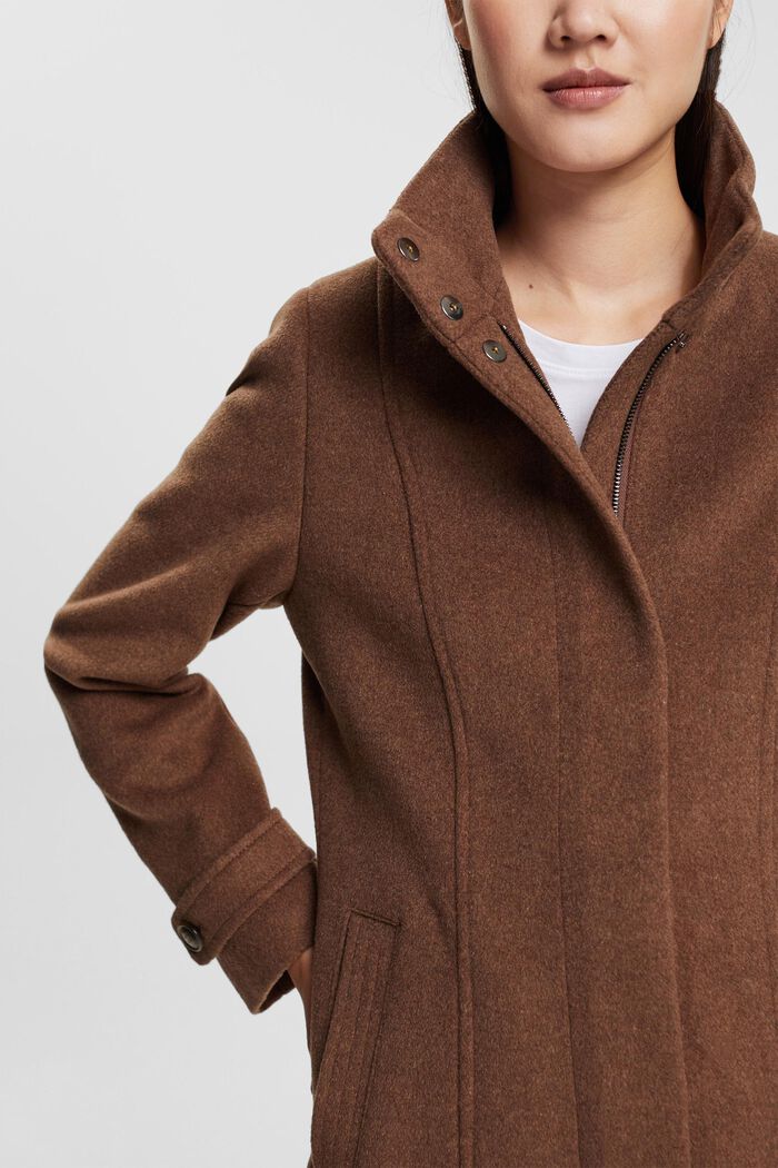 Manteau à teneur en laine, TAUPE, detail image number 3