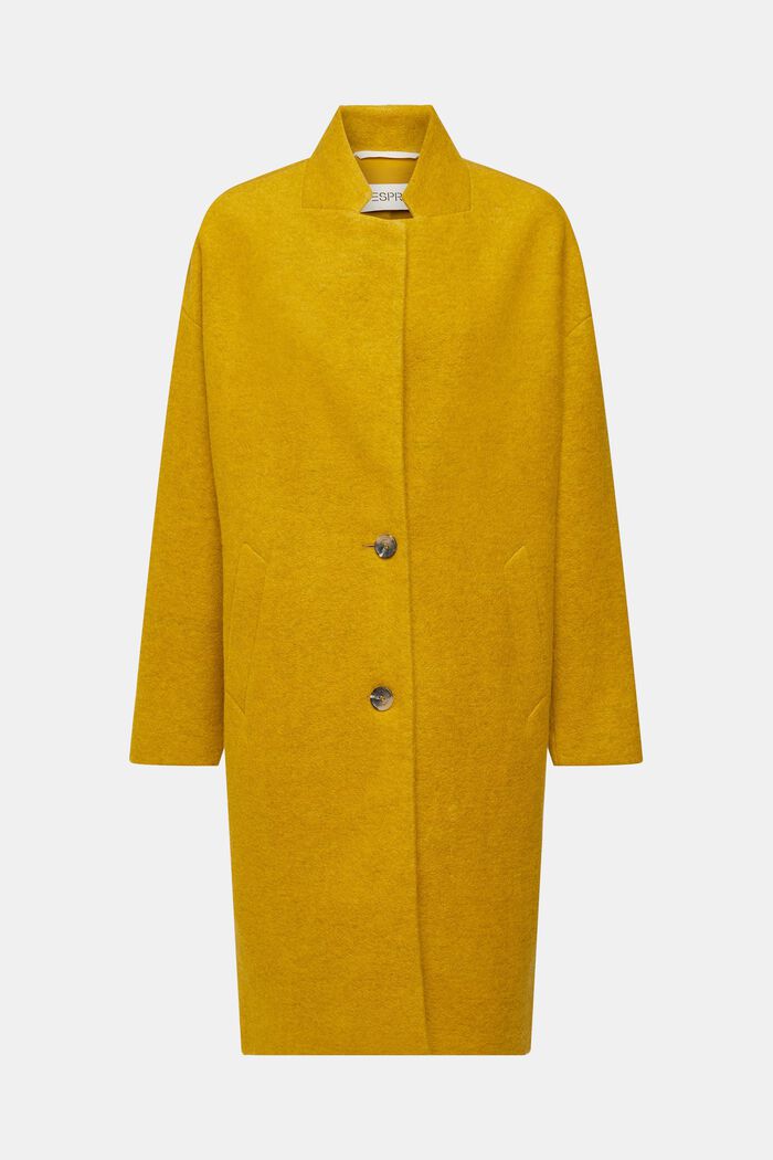 Manteau à teneur en laine, DUSTY YELLOW, detail image number 5