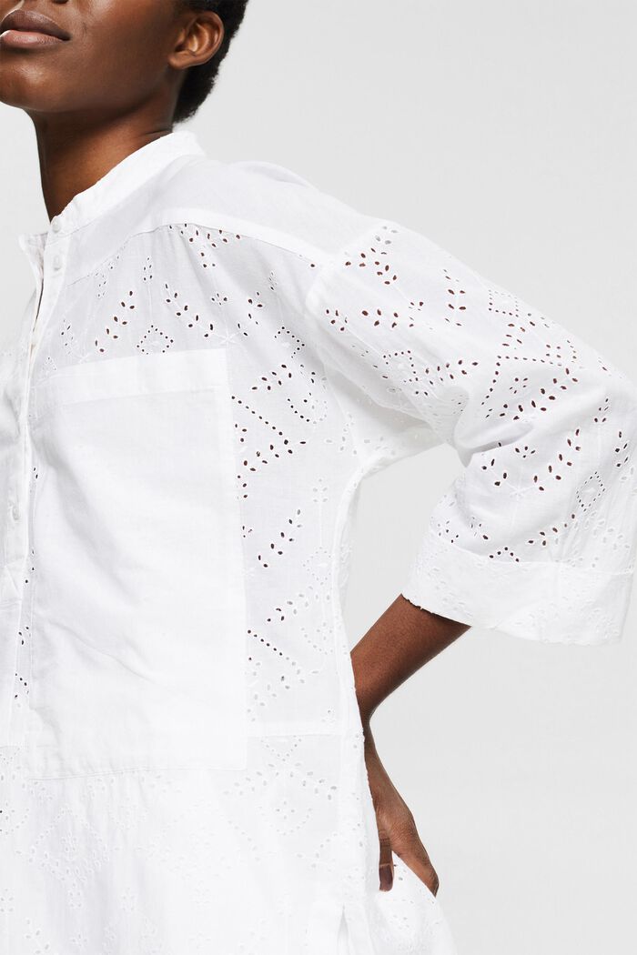 Chemisier oversize à broderie anglaise, WHITE, detail image number 2