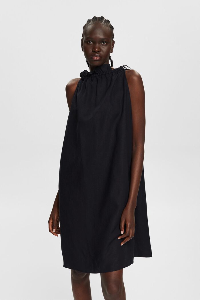 À teneur en lin : la robe à encolure dos-nu, BLACK, detail image number 0