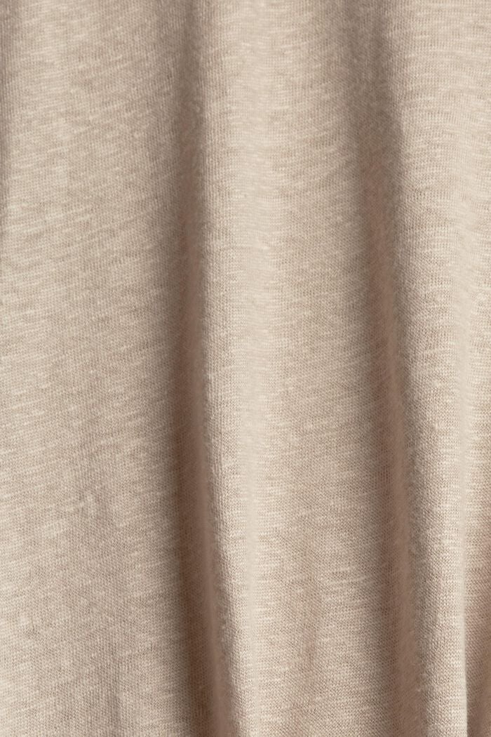 T-shirt 100 % lin, LIGHT TAUPE, detail image number 4