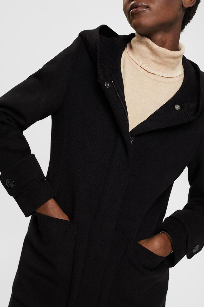 Manteau à teneur en laine, BLACK, detail image number 2