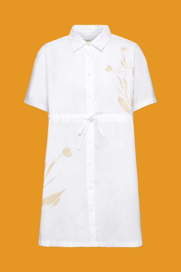 Mini robe-chemise imprimée, WHITE, detail image number 6