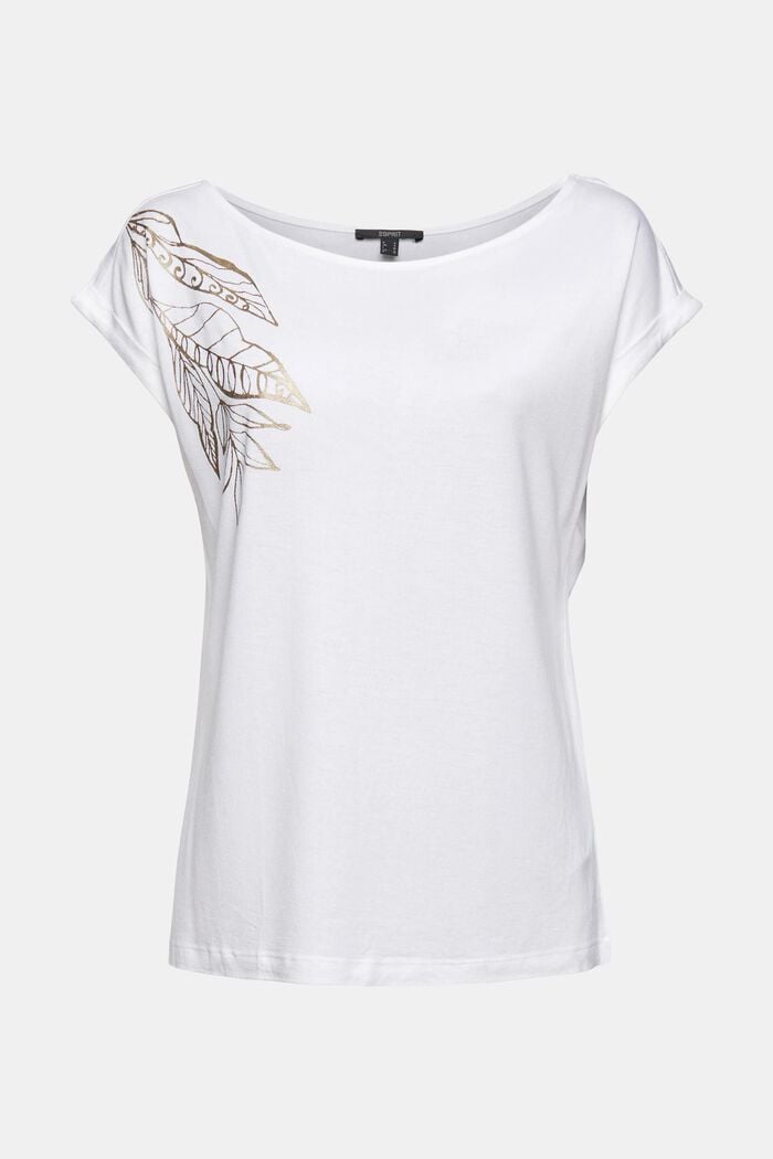 T-shirt à imprimé métallisé, LENZING™ ECOVERO™, WHITE, detail image number 6