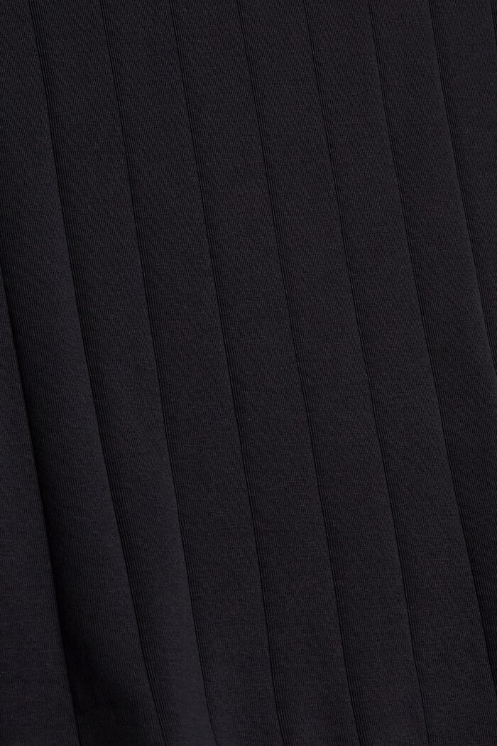 T-shirt à manches longues aux finitions ondulées, BLACK, detail image number 4