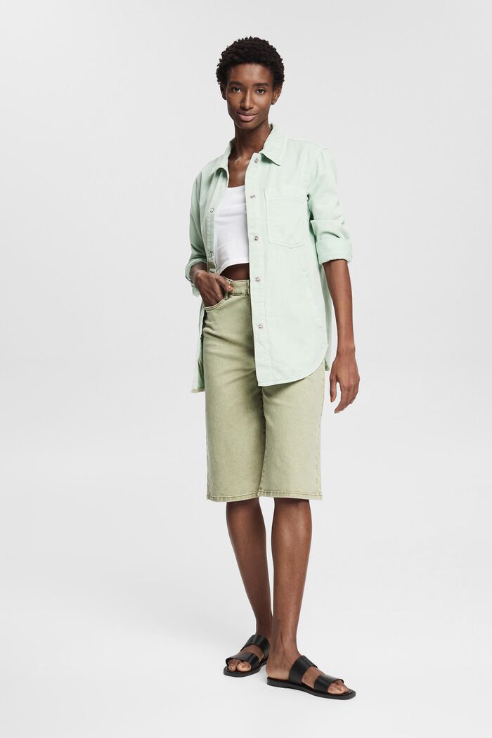 À teneur en TENCEL™ : la veste chemise oversize, DUSTY GREEN, detail image number 1