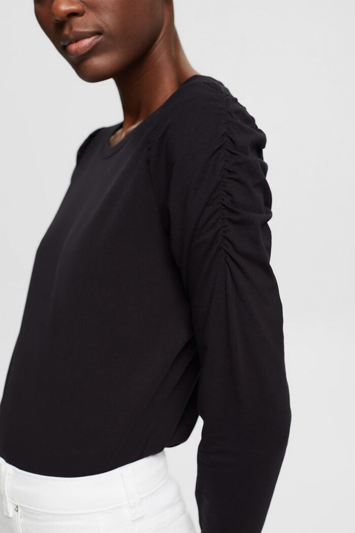 T-shirt à manches longues en coton biologique, BLACK, detail image number 2