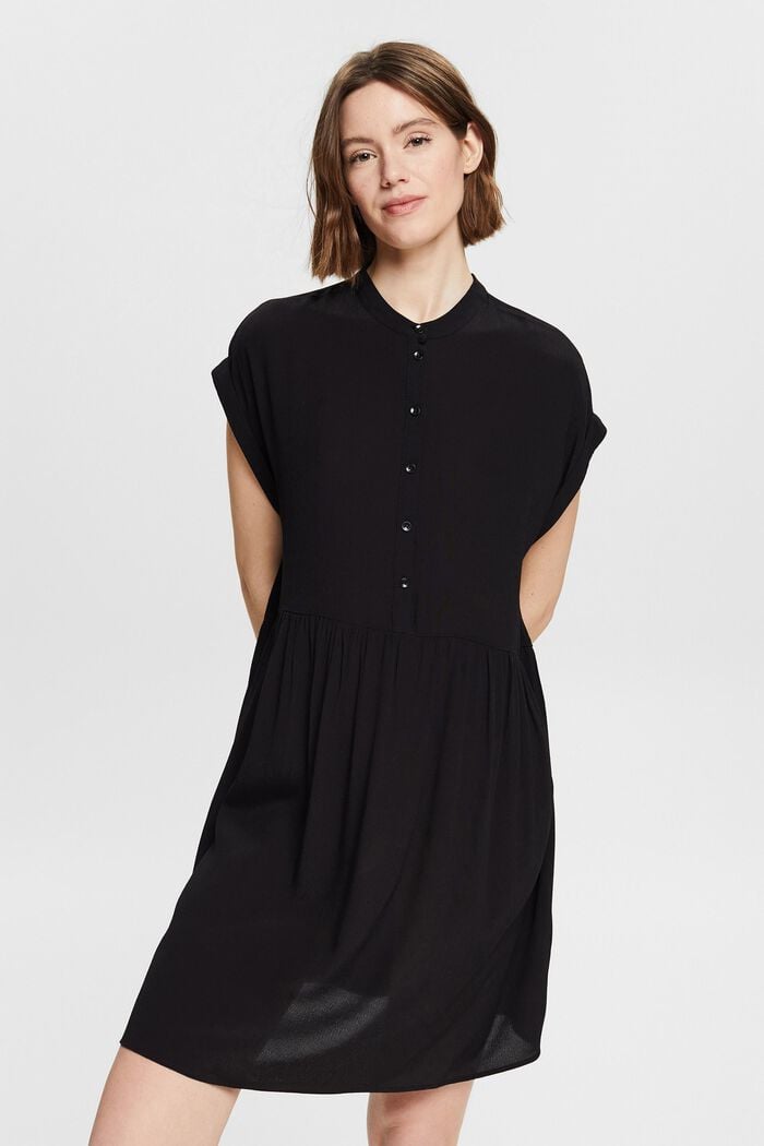 Mini-robe à patte de boutonnage, BLACK, detail image number 0