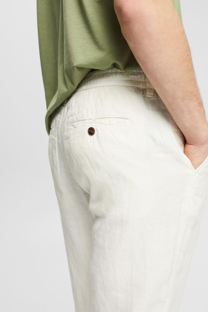 Pantalon 100 % lin, OFF WHITE, detail image number 5