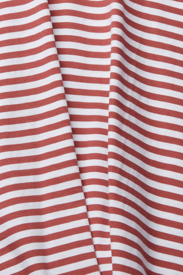 T-shirt à manches longues à motif à rayures, TERRACOTTA, detail image number 4