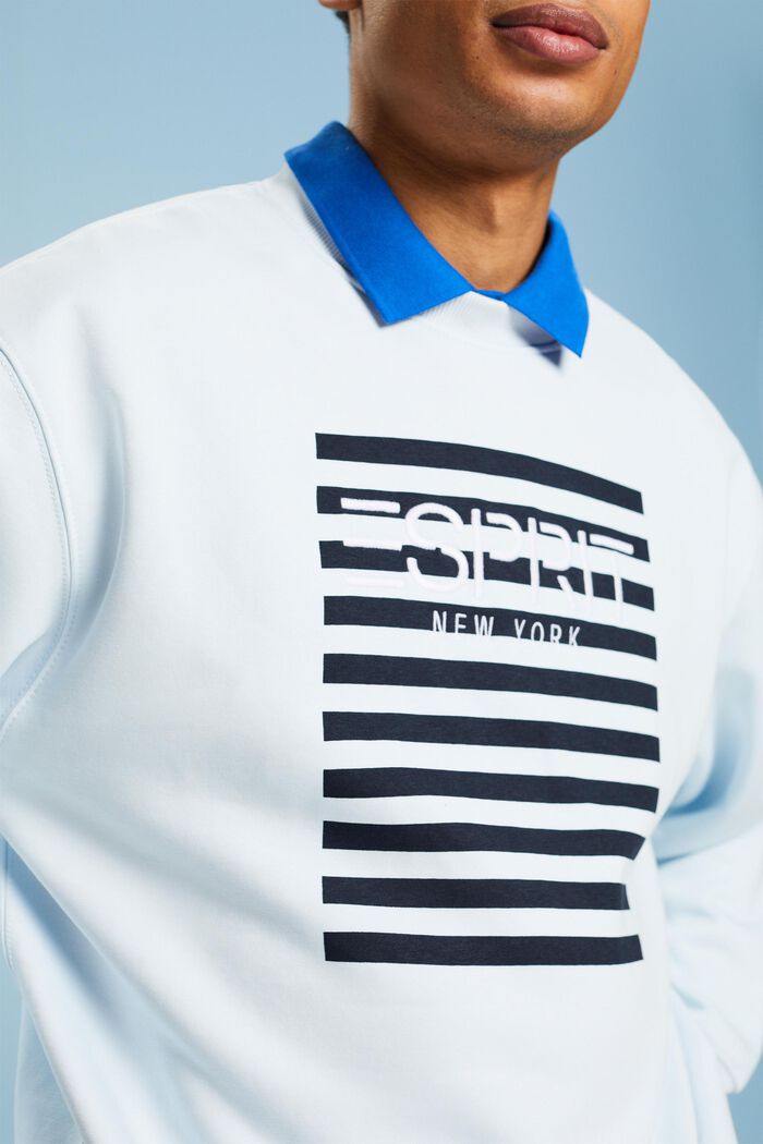 Sweat-shirt à col rond et logo, PASTEL BLUE, detail image number 3