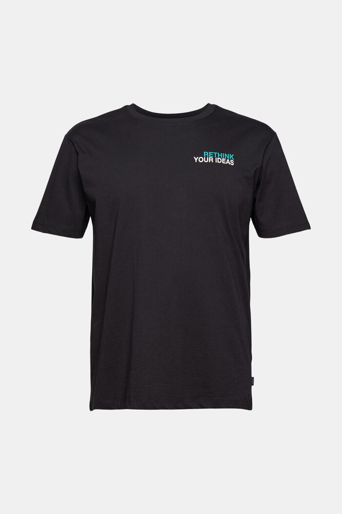 T-shirt en jersey à imprimé, 100 % coton, BLACK, overview