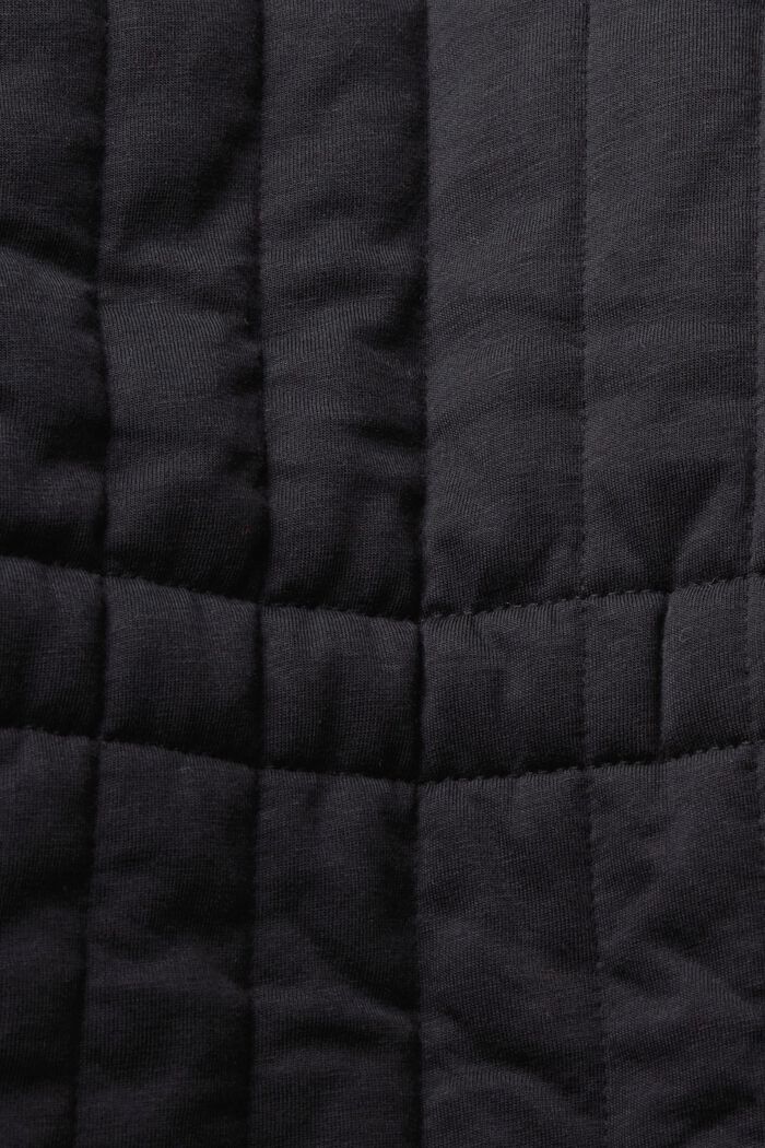 Cardigan à ceinture style sweat-shirt matelassé, BLACK, detail image number 4
