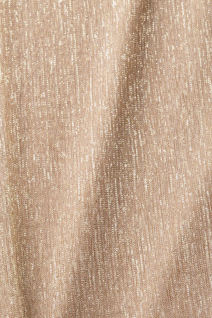 Robe en mesh scintillant à taille drapée, DUSTY NUDE, detail image number 5