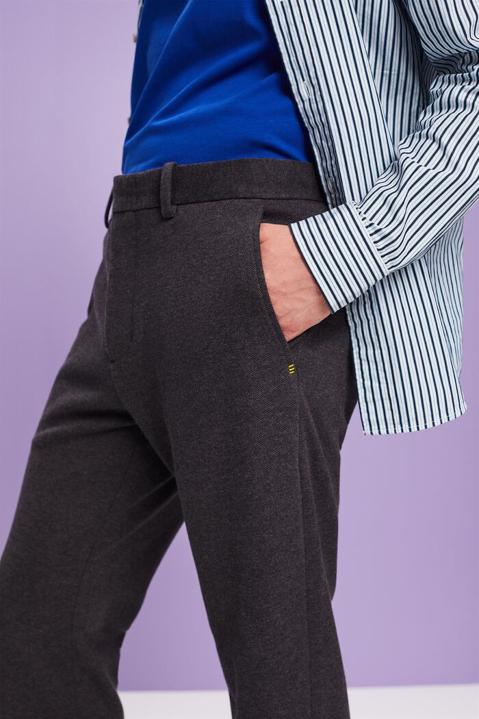 Pantalon slim en maille, DARK GREY, detail image number 2