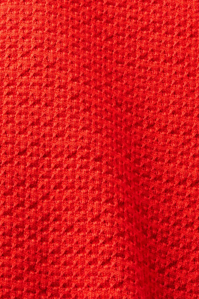 Pull-over texturé à col rond, RED, detail image number 5