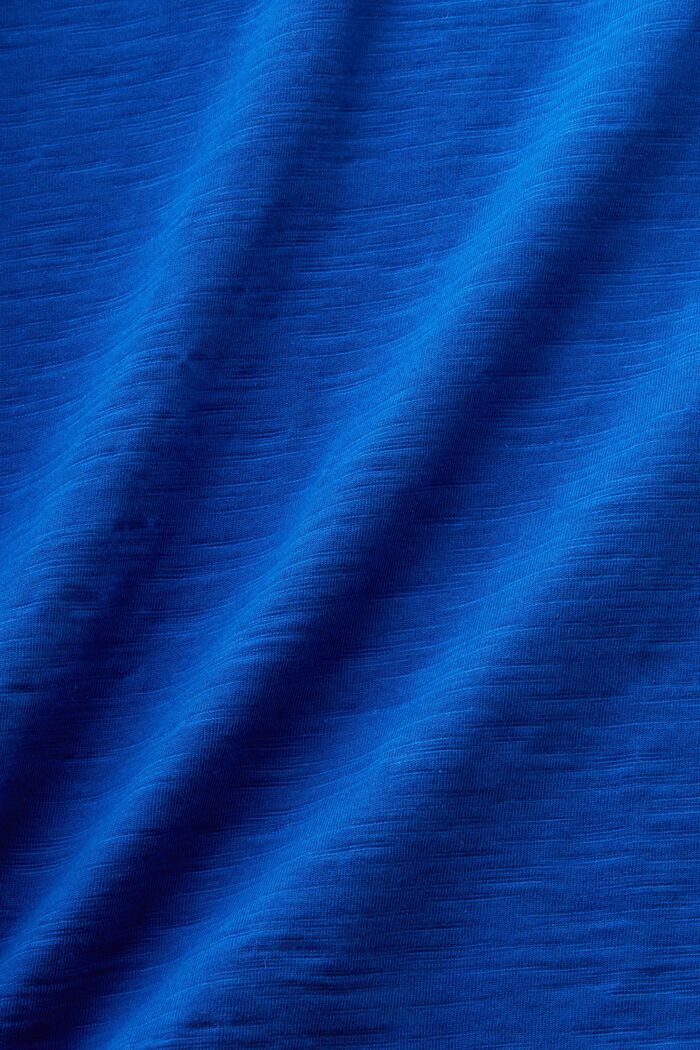 T-shirt en coton flammé à poche avec logo, BRIGHT BLUE, detail image number 4