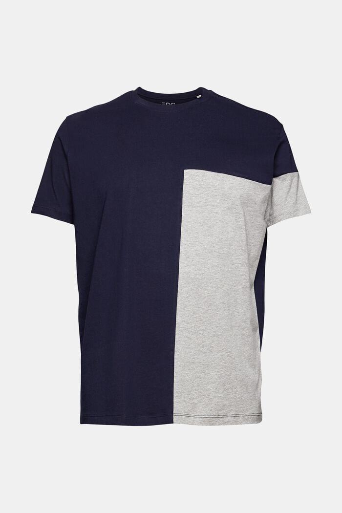 T-shirt en jersey au look colour blocking, MEDIUM GREY, overview