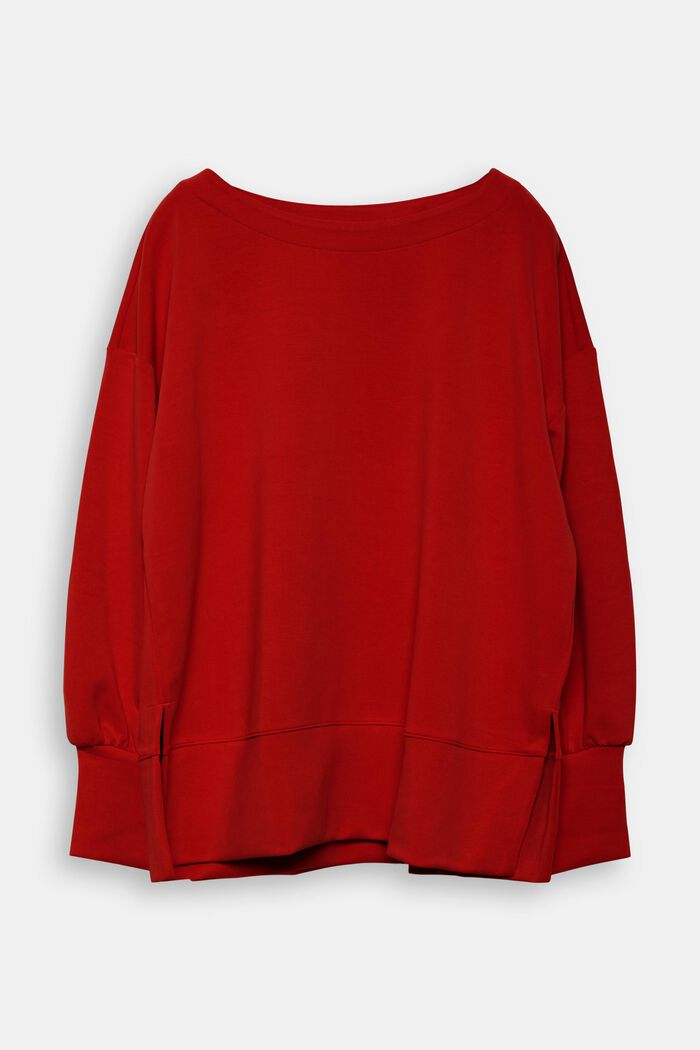 Sweat-shirt CURVY à teneur en TENCEL™, ORANGE RED, detail image number 0
