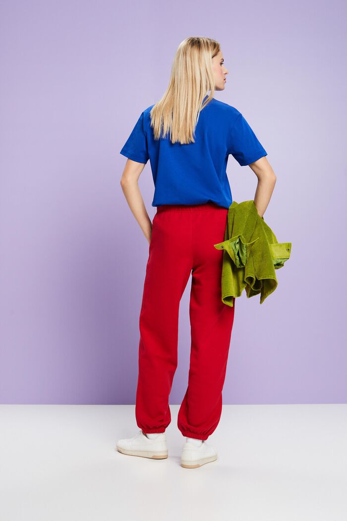 Pantalon de jogging unisexe en maille polaire de coton orné d’un logo, RED, detail image number 4