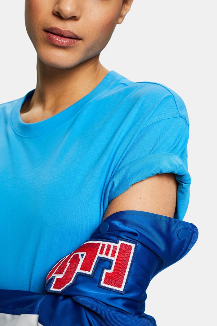 T-shirt à col ras-du-cou cintré à la taille, BLUE, detail image number 3