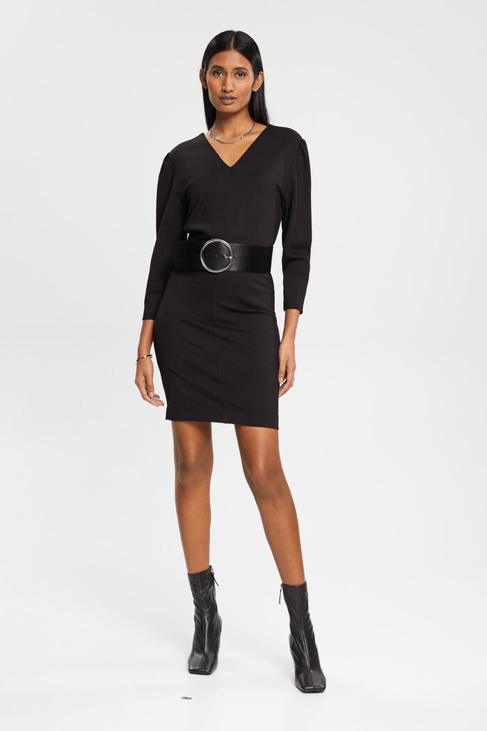 Mini-robe à encolure en V, BLACK, detail image number 5