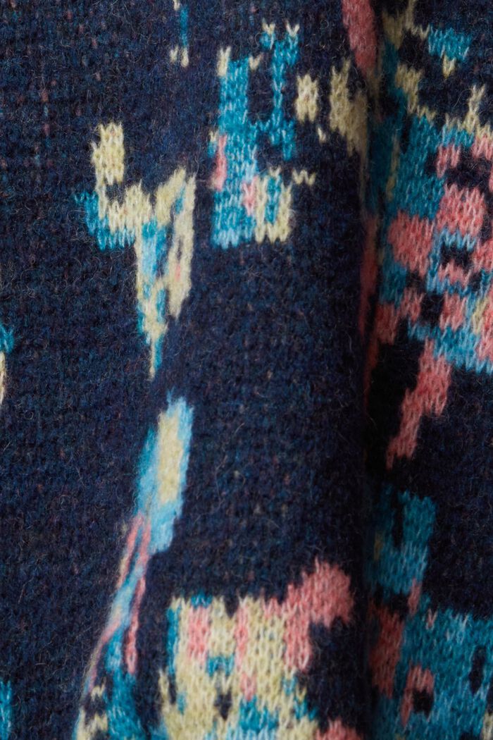 Pull-over en jacquard, laine mélangée, PETROL BLUE, detail image number 5