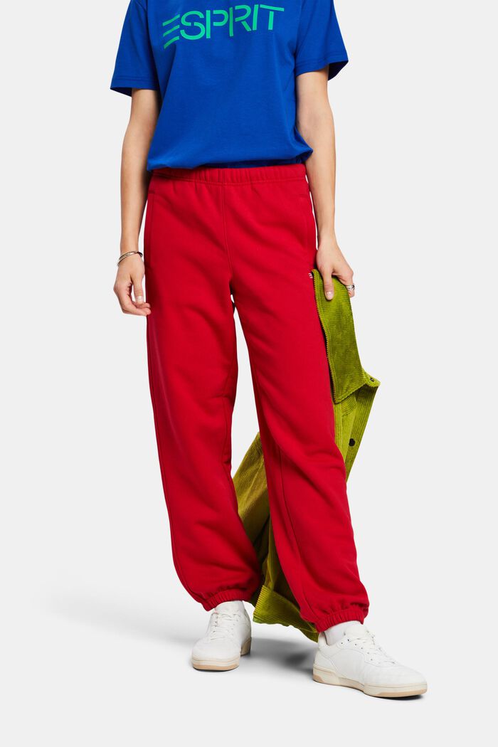 Pantalon de jogging unisexe en maille polaire de coton orné d’un logo, RED, detail image number 0