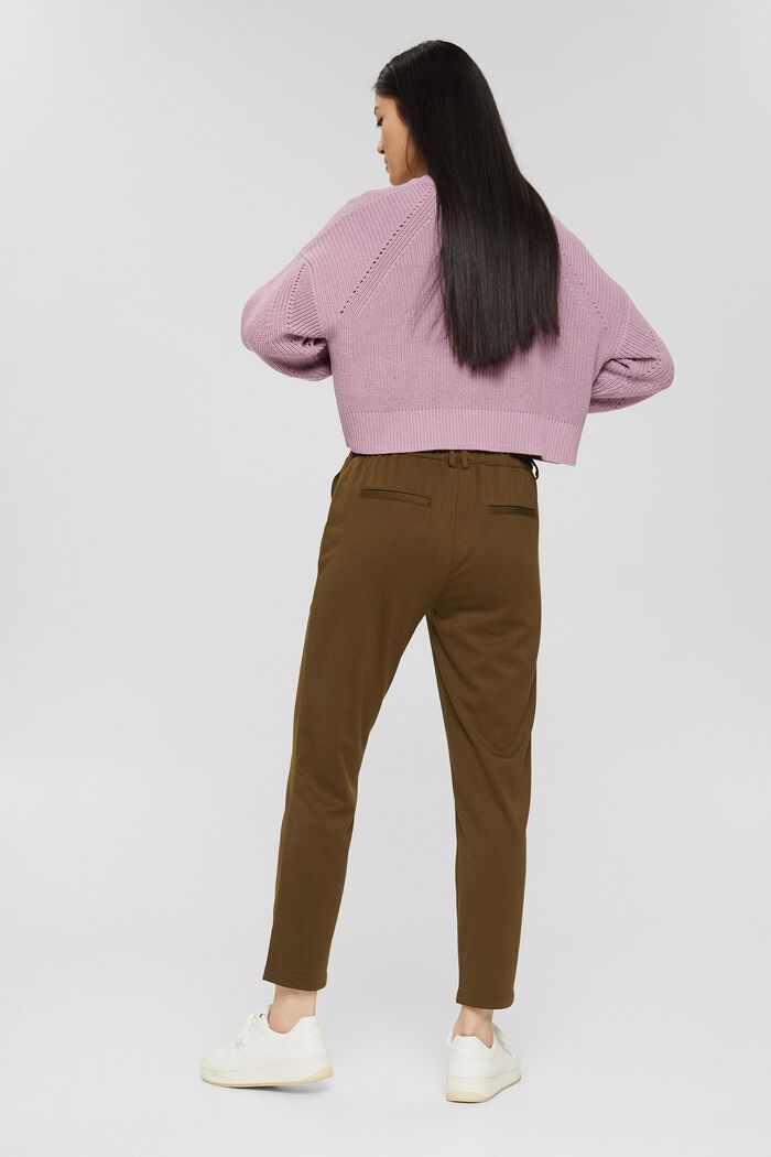 Pantalon en jersey à taille élastique, KHAKI GREEN, detail image number 3