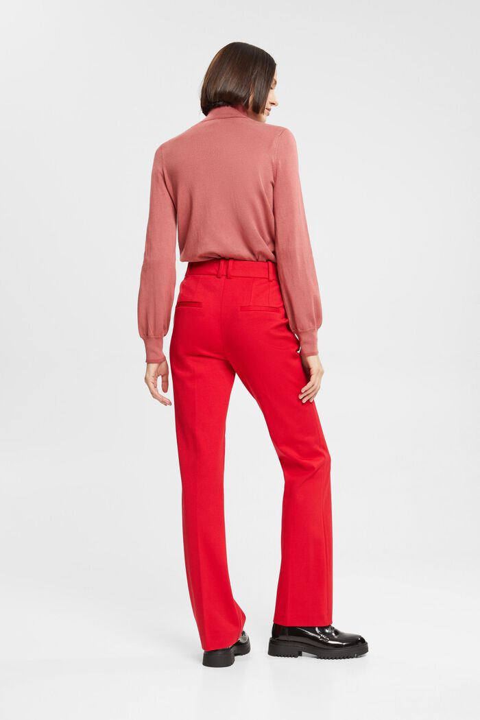 Pantalon stretch de coupe bootcut à taille haute, DARK RED, detail image number 3