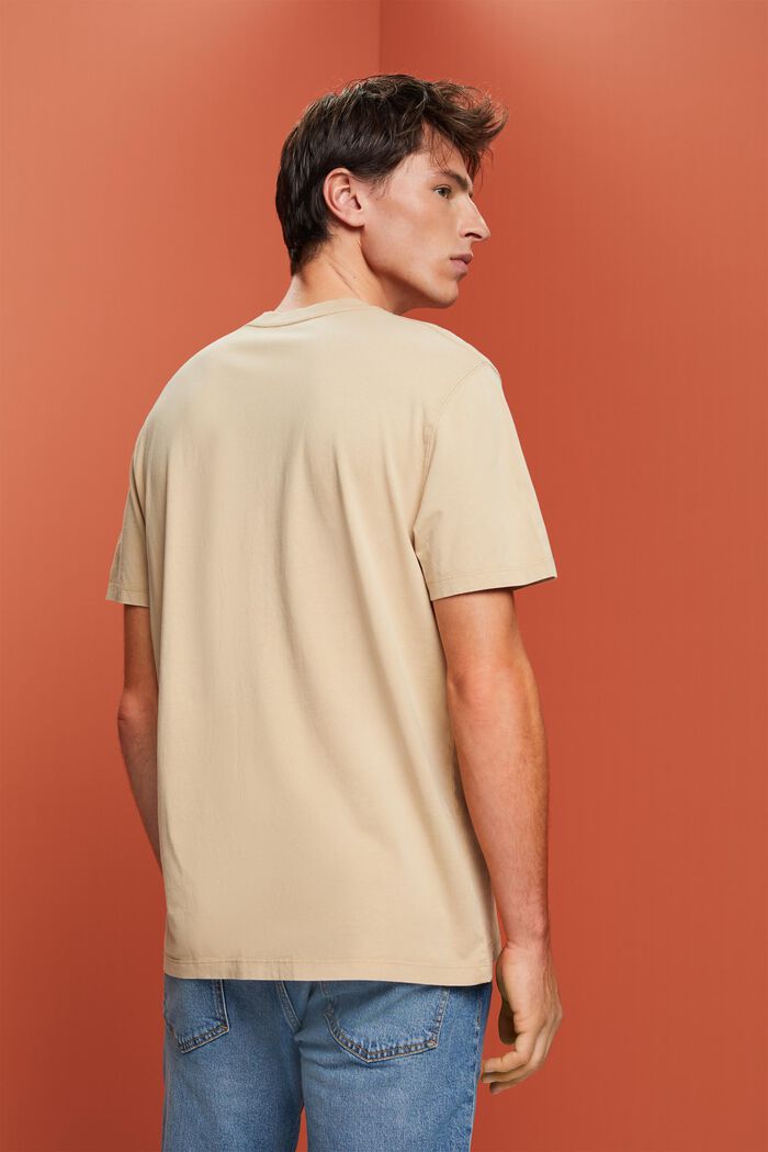 T-shirt en jersey teint en pièce, 100 % coton, SAND, detail image number 3